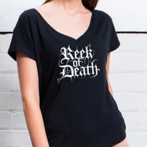 reek of death lockeres girlie v shirt
